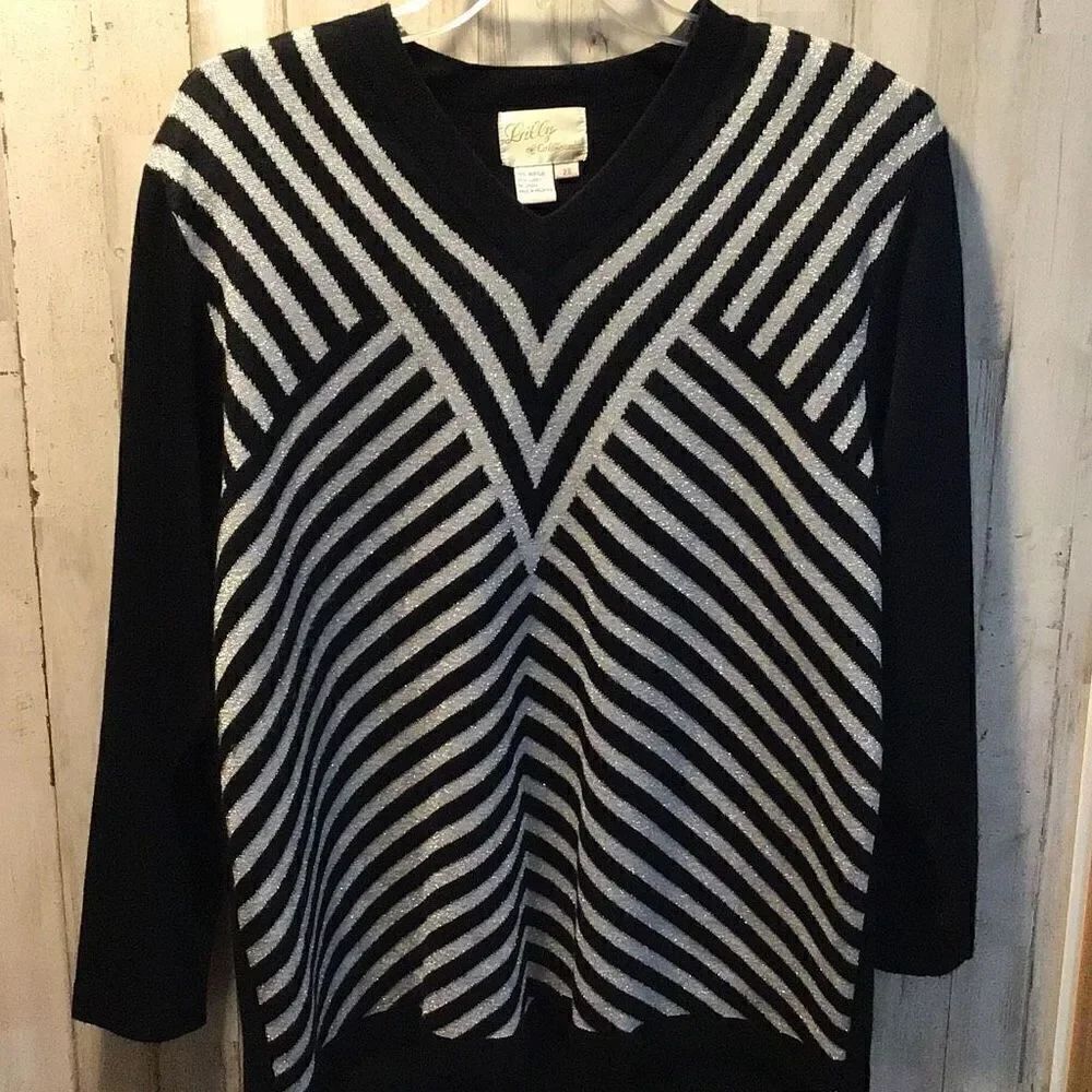 Outfit, vintage Lilly of California, silver and black size 2X